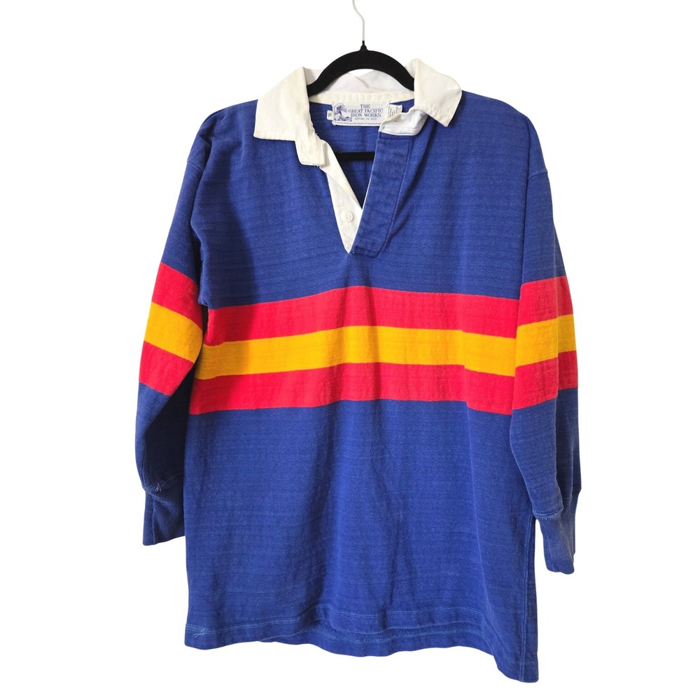 Rare 70s Great Pacific Iron Works Mens XL Rugby Shirt Vintage Patagonia 80s